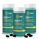 Iwi Omega-3 Essential, 90 Softgels (90 hizmet) Plant-Based Algae Omega 3 with EPA + DHA, Brain, Heart & Immune Support Diyetary Supplement, Krill & Fish Oil Alternative, No Fishy Aftertaste