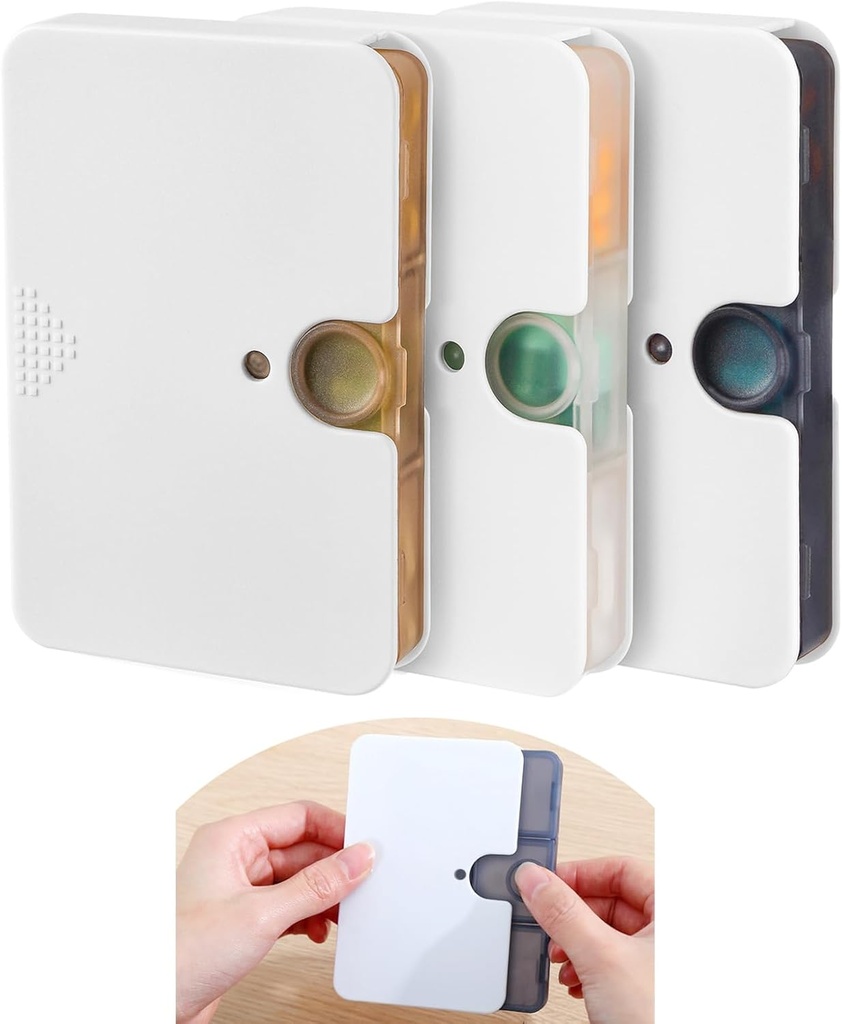 3 karma Renkler Portreatif Pill Organizer, Komse veya Pocket için Seyahat Pill Vakasını Karşılaştırmak - Küçük Pill Box Akrilik Home Seyahat Tamamı (3 Karma Renkler)