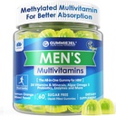 Erkekler Multivitamins Gummies, Multiminerals, Vegan Omega 3, CoQ10, Probiyotikler, Günlük Erkekler A C D3 E B6 B12, Erkekler için Çokvitamin - Enerji, Immunity, Sugar Free, Vegan (No Iron) 60 Cts