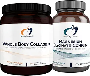 Sağlık Magnezyum Glycinate Kompleksi (60 Capsules) & Whole Body Collagen (30 hizmet) Sche - High Abxia Magnezyum with Premium Collagen Toz to Support Bones, Skin & Commons