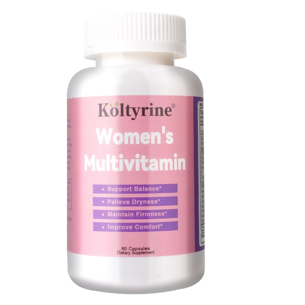Women's Multivitamin Capsules 13-in-1 Vitamin Complex with Biotin, Collagen & Keratin Vitamins B Complex, A, C, D3, E & K2 Hair Skin Nails & Energy Support 60 Capsules