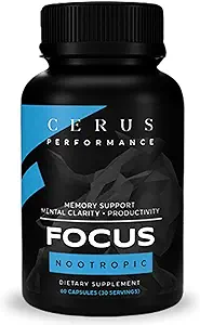 Cerus Performans Oda Nootropic Supplement - Gelişler Ruh Clarity, Boosts Memory & Cognitive Function, improves Alertness - Sporcular ve Fitness Enthusiasts için ideal - 60 Capsules