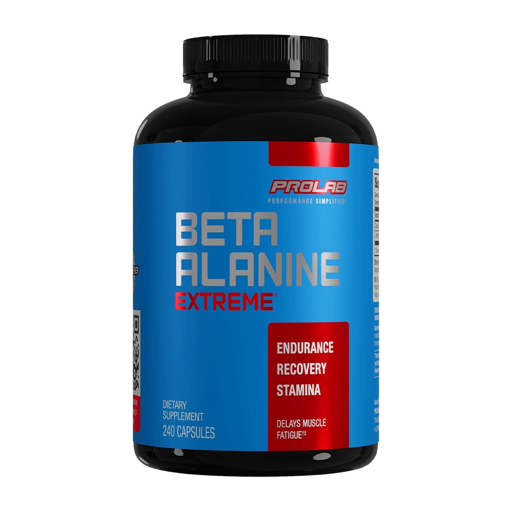 ProLab Διατροφή Beta Alanine Extreme με Carnosyn, 3200mg υψηλής ισχύος, ενισχύει την αντοχή προπόνησης & καθυστέρησης Κόπωση (240 Caps)