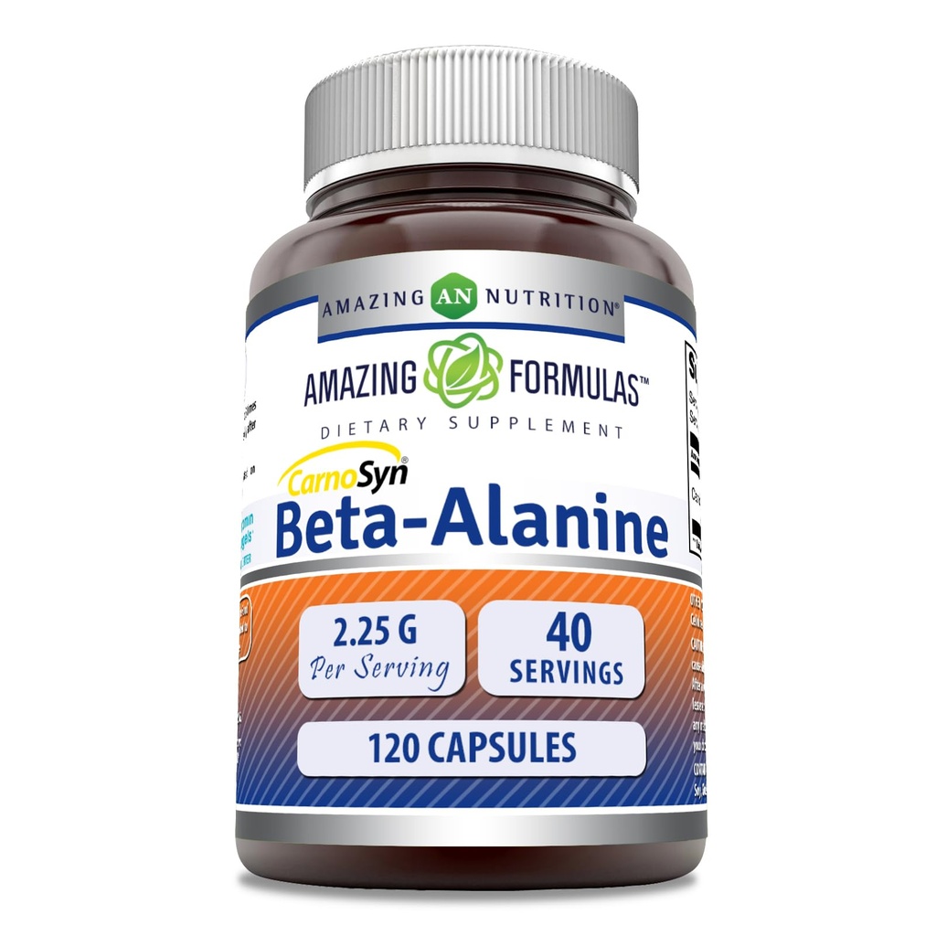 Amazing Formulas Beta Alanine Supplement | 2250 Mg Per | 120 Capsules | Non-GMO | Gluten-Free | Made in USA