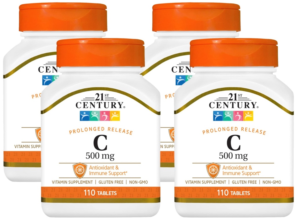 21st Century C 500 mg Prolonged Release Tablets, 110 Count (21190) (Pack of 4)