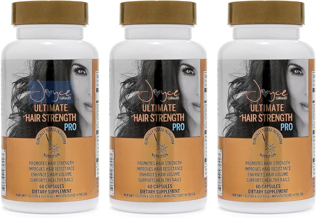 Joyce Giraud Ultimate Hair Strength Supplements, 90-Day Supply, Bilimsel olarak Saç Kaybının Azaltılması için formüle edildi, 180 Capsules