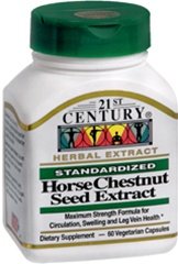 Horse Chestnut Seed Extract 60 Vegetarian Capsules, 21st Century