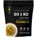 microlabs™ Extra Strength D3 K2 Vitamin 10,000 IU Softgels with Coconut Oil – Vitamin d3 k2 Combined Supplement for Bone, Immune & Heart Support – 180 Softgels