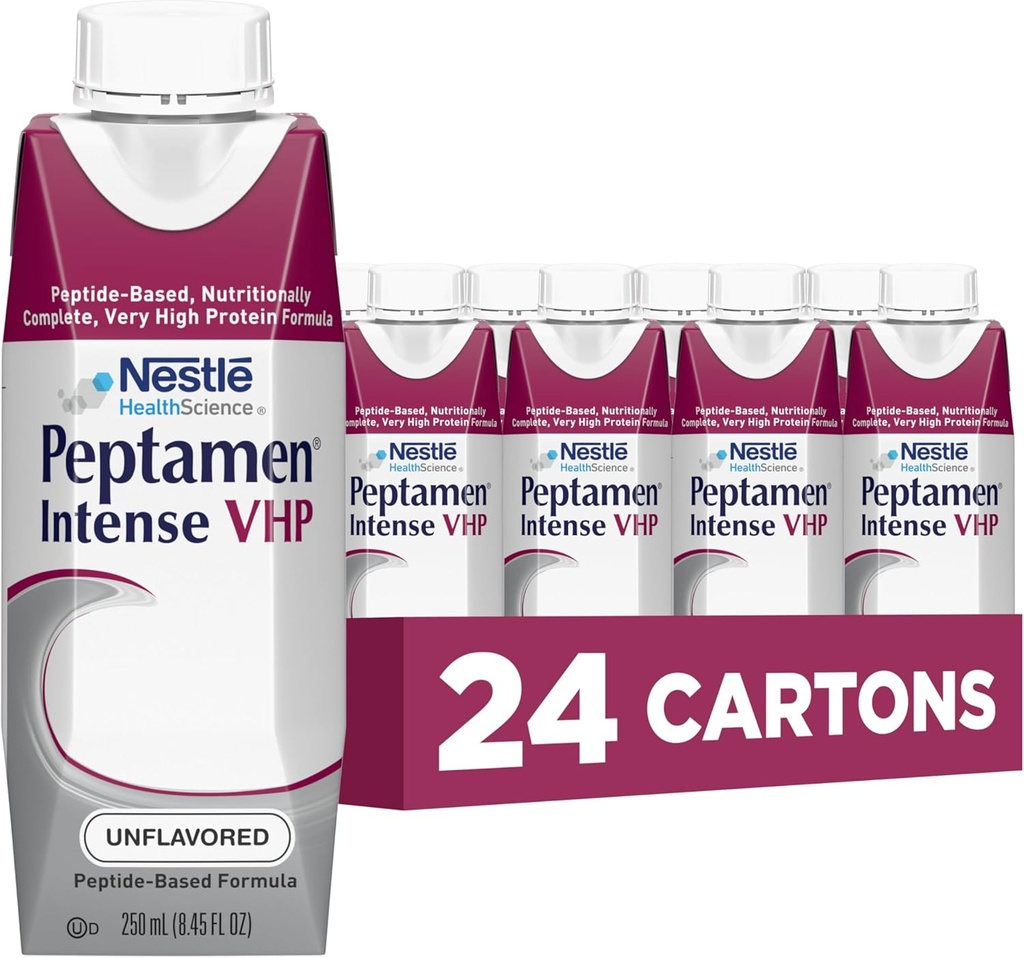 Nestle Peptamen Intense VHP Tube Feeding Formula Unflavored 250 mL Retro 24 Ct