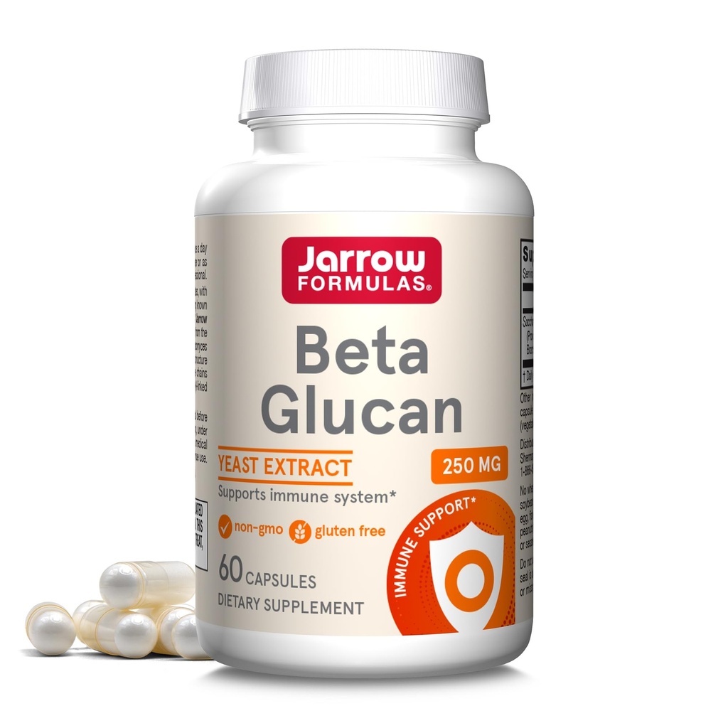 Jarrow Formulas Beta Glucan 250 mg - 60 Capsules - Immune Function Support - High-Purity Extract - Patented Hazırlık - 60 Hizmet