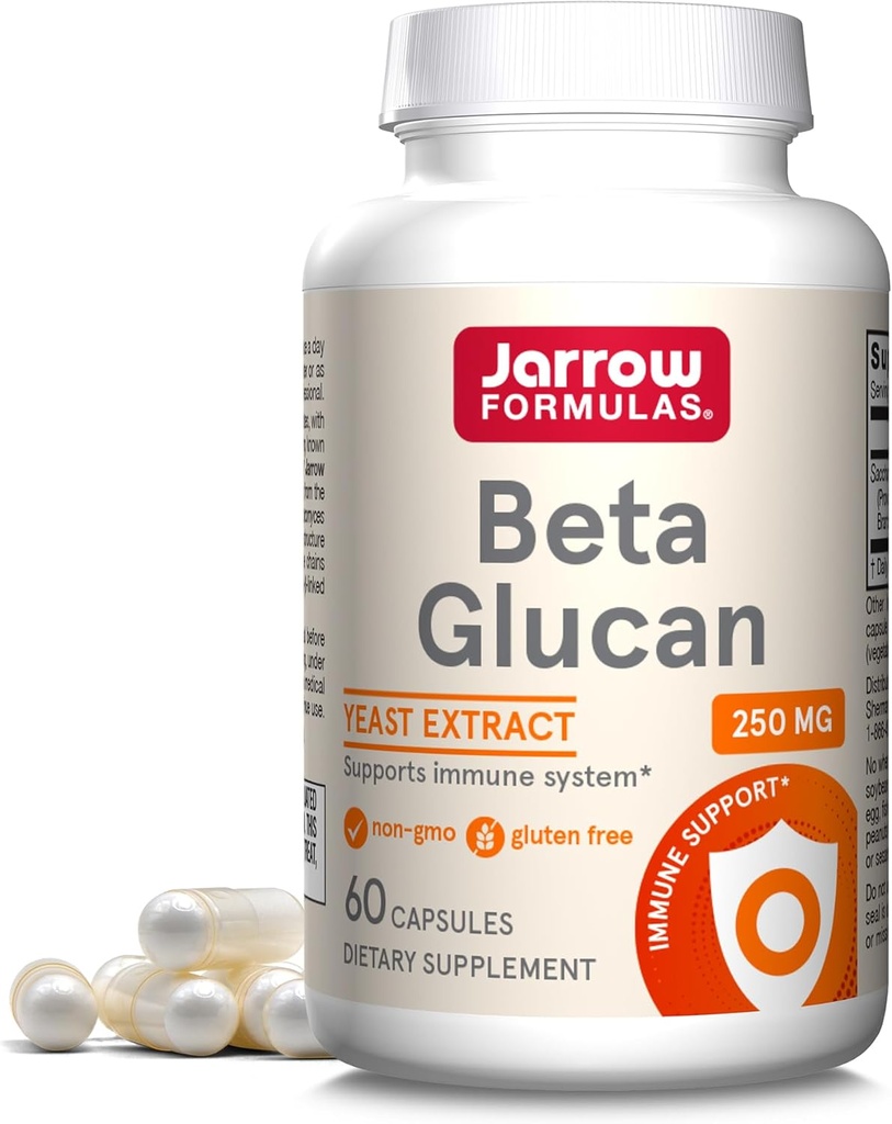 Jarrow Formulas Beta Glucan 250 mg - 60 Capsules - Immune Function Support - High-Purity Extract - Patented Hazırlık - 60 Hizmet