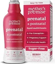 Mother's Promise Prenatal & Postnatal Multivitamin for Women | Sugar Free Liquid Prenatal Vitamins for Women with Folate, Choline & Organic Fruits for Preconception, Pregnancy & Nursing | Vegan