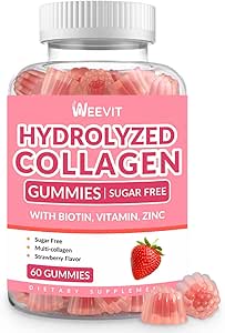 Kadınlar için Collagen Gummies, Hydrolyzed Collagen, Gummies with Biotin, Collagen Supplements Gummy with Vitamin B12, C, D, çinko for Hair Skin Nail