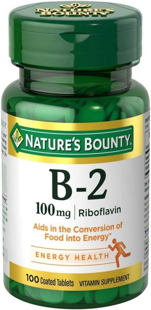 Nature's Bounty Vitamin B-2 100 mg, 100 Tablet (Pazar 12)