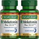 Nature's Bounty Melatonin 5mg,% 100 Uyuşturucu Ücretsiz Uyku Yardımı, Rahatlama ve Uyku Sağlığı için Diyetsel Tamam - 4 Ay Supply, 60 Hızlı Yayın Softgels Twin Pack (120ct)