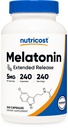 Nutricost Melatonin (5 mg) 240 Capsules - Genişletilmiş Uyku Desteği, Vegan, GMO-Free, Gluten-Free