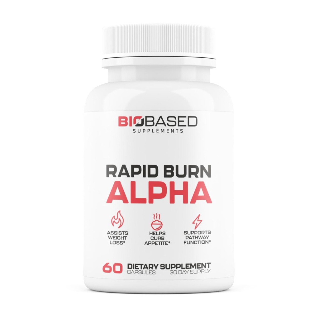 Rapid Burn Alpha - Fat Burner για τους άνδρες - Υποστηρίζει υγιή μονοπάτια που σχετίζονται με GLP-1 δραστηριότητα - Υποστηρίζει ορεκτικό έλεγχο, ενισχυτή ενέργειας, βοηθά στην αύξηση του μεταβολισμού & απώλεια λίπους - 60 κάψουλες Unisex
