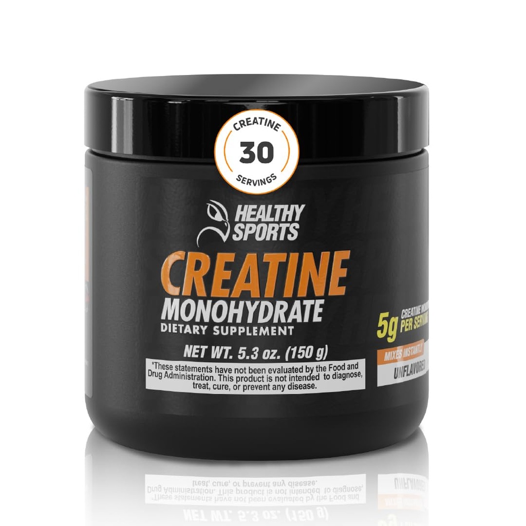 Creatine Monohydrate Powder 5g – 30 Servings - Unflavored, Easy to Mix - 150g per Container of Pure Micronized Powder - for Women and Men that Supports Muscle Growth and Strength*