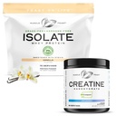Muscle Feast Creatine + Isolate Bundle: 1 Creatine Powder (Unflavored, 300g) + 1 Whey Protein Isolate (Vanilla, 5lb) | Premium Supplements, Vegetarian, Gluten Free