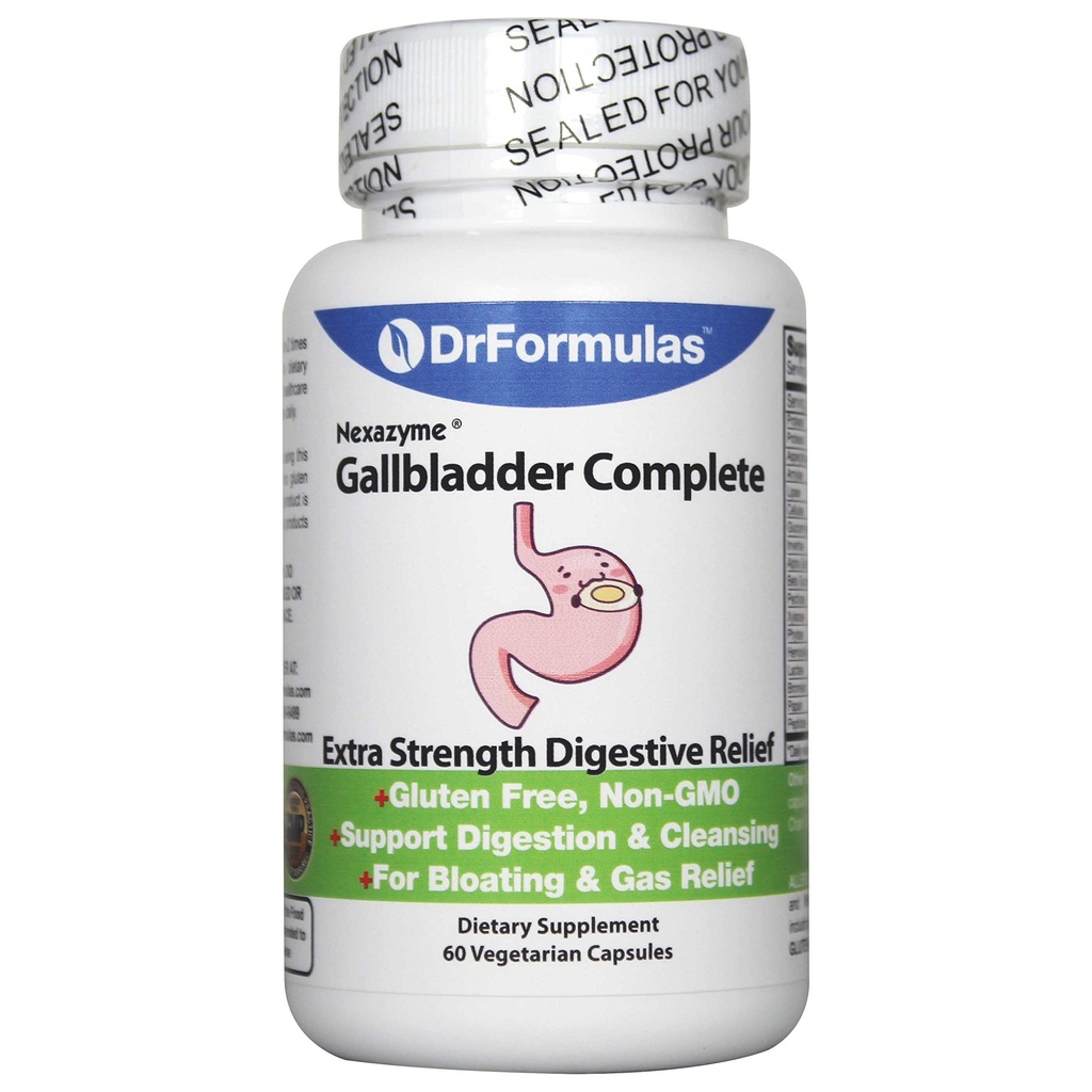 DrFormulas 18 Digestive Enzymes to Support Gallbladder and Pancreatic Enzymes with Amyla, Protease, Lipase, Lactase, Cellulase, Bromelain 60 Capsules