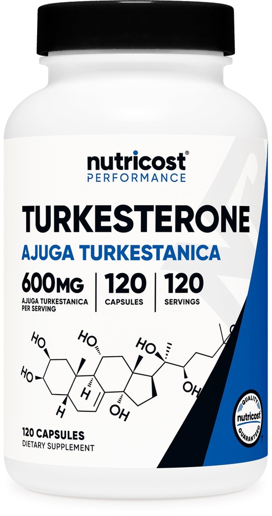 Nutricost Turkesterone Diyetary Supplement 600 mg, 120 Capsules - Vegetarian, Non-GMO & Gluten Free