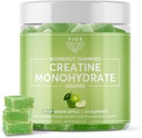 FIOR Creatine Gummy - Best Creatine Monohydrate Μασώμενο, 60 Count, προπόνηση & συμπλήρωμα πρωτεϊνών, Γνωστική Ενίσχυση, Ξινή Πράσινη Γεύσεις Apple, 30 Υπηρεσίες