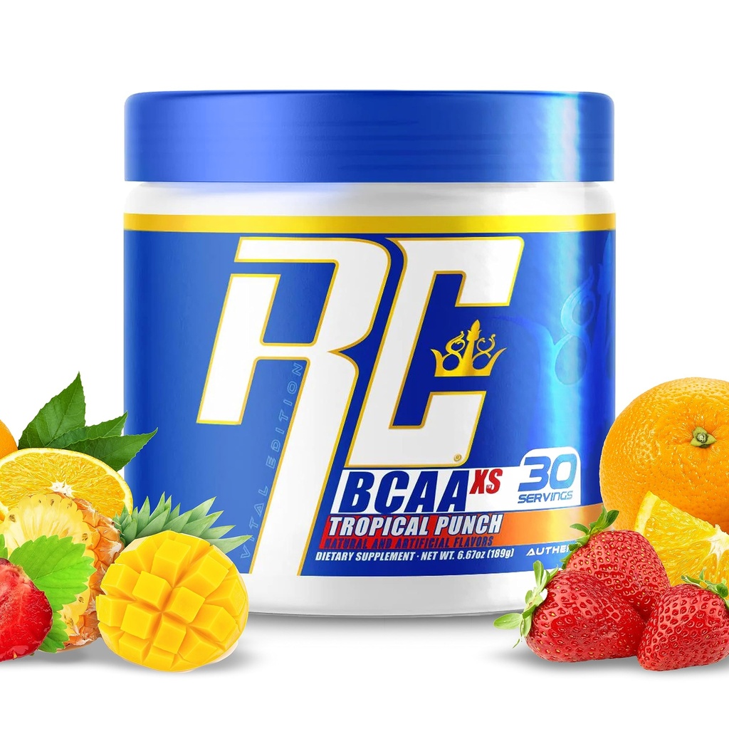 Ronnie Coleman'ın BCAA XS Tozu EAAs ile, Branşlı Zincir Amino Asits Post Workout Muscle Recovery, Sugar Free Hydration Drink for Women and Men, Tropikal Punch, 30 Hizmet