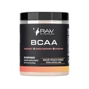 RAW Synergies BCAA Toz - Vegan 2:1:1 Amino Asitler L-Glutamine – Kas Recovery, Endurance & Hydration Support – Sour Peach, 30 Hizmet