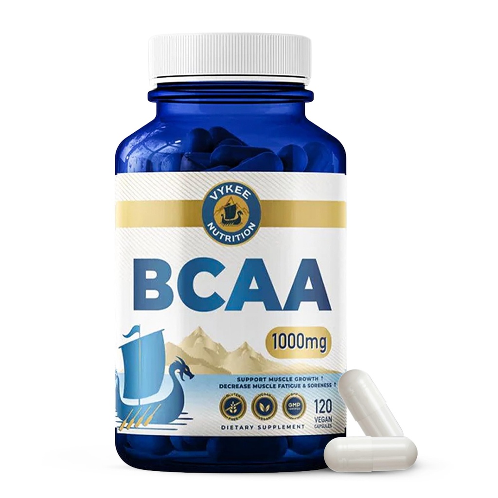 Vykee Beslenme BCAA Capsules - Destekler Kas Büyüme, Kurtarma ve Protein Synthesis – Vegan, Non-GMO, Gluten-Free – 1.000 mg, 120 Count Count Count Count