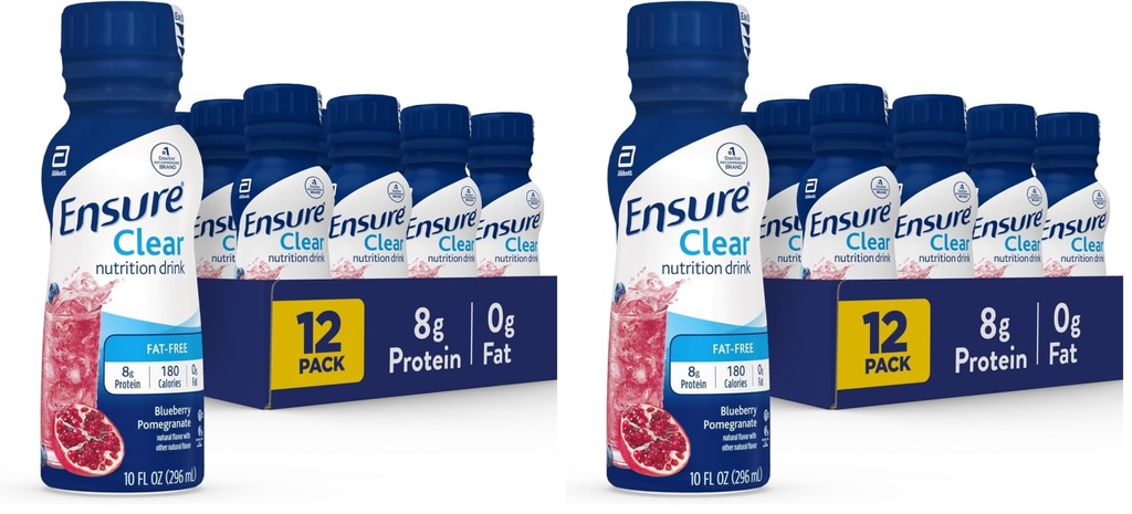 Εξασφαλίστε Liquid Clear Nutrition Drink, 0g λίπος, 8g πρωτεΐνης, βατόμουρο Ρόδι, μπουκάλι, χωρίς γλουτένη, 10 Fl Oz (πακέτο των 24)