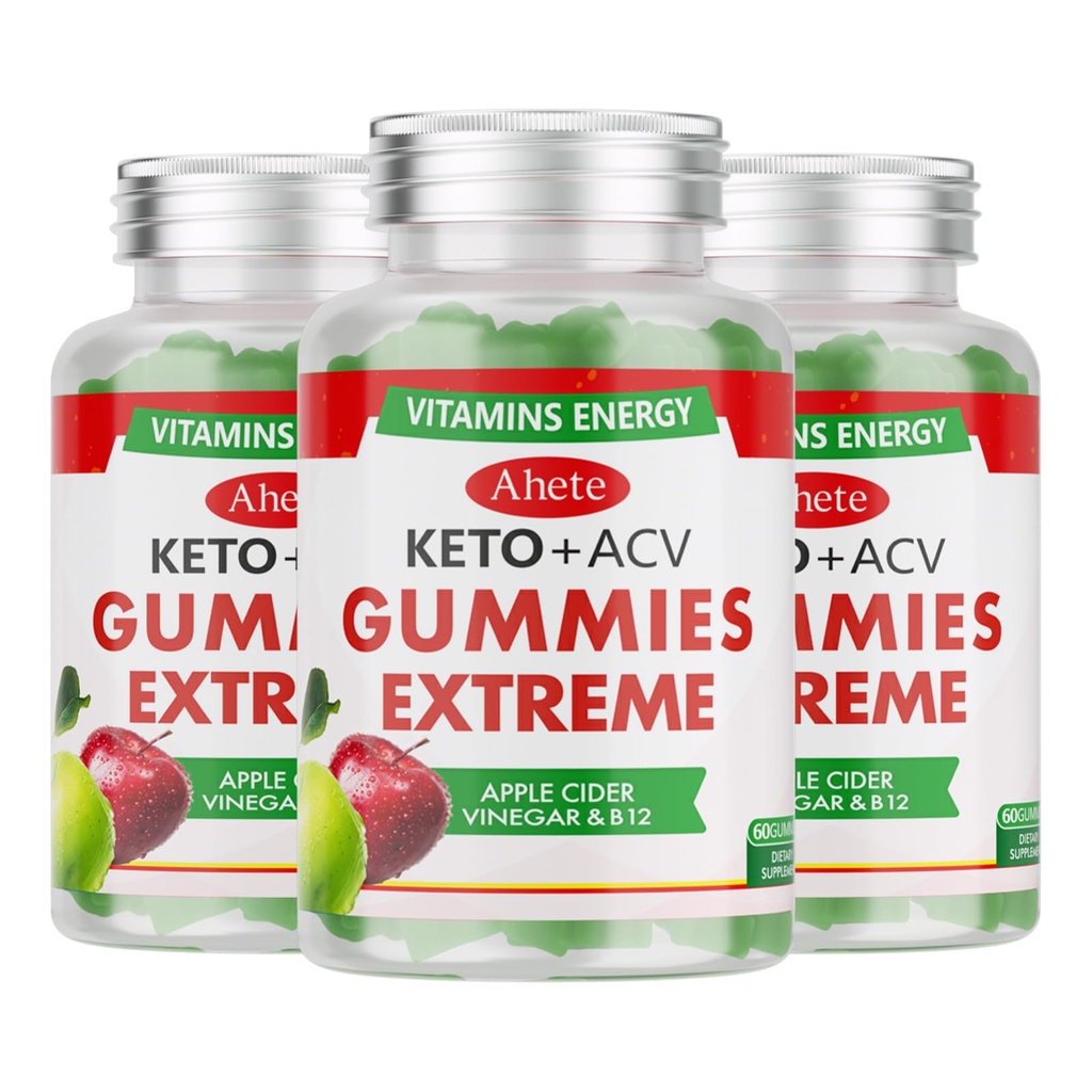 Zebra B6, B12, Folate & Beet Root, Keto ACV Gummy Supports Daily Wellness & Metabolism, Natural Apple Flavor, 180 Gummies (90 Day Supply)