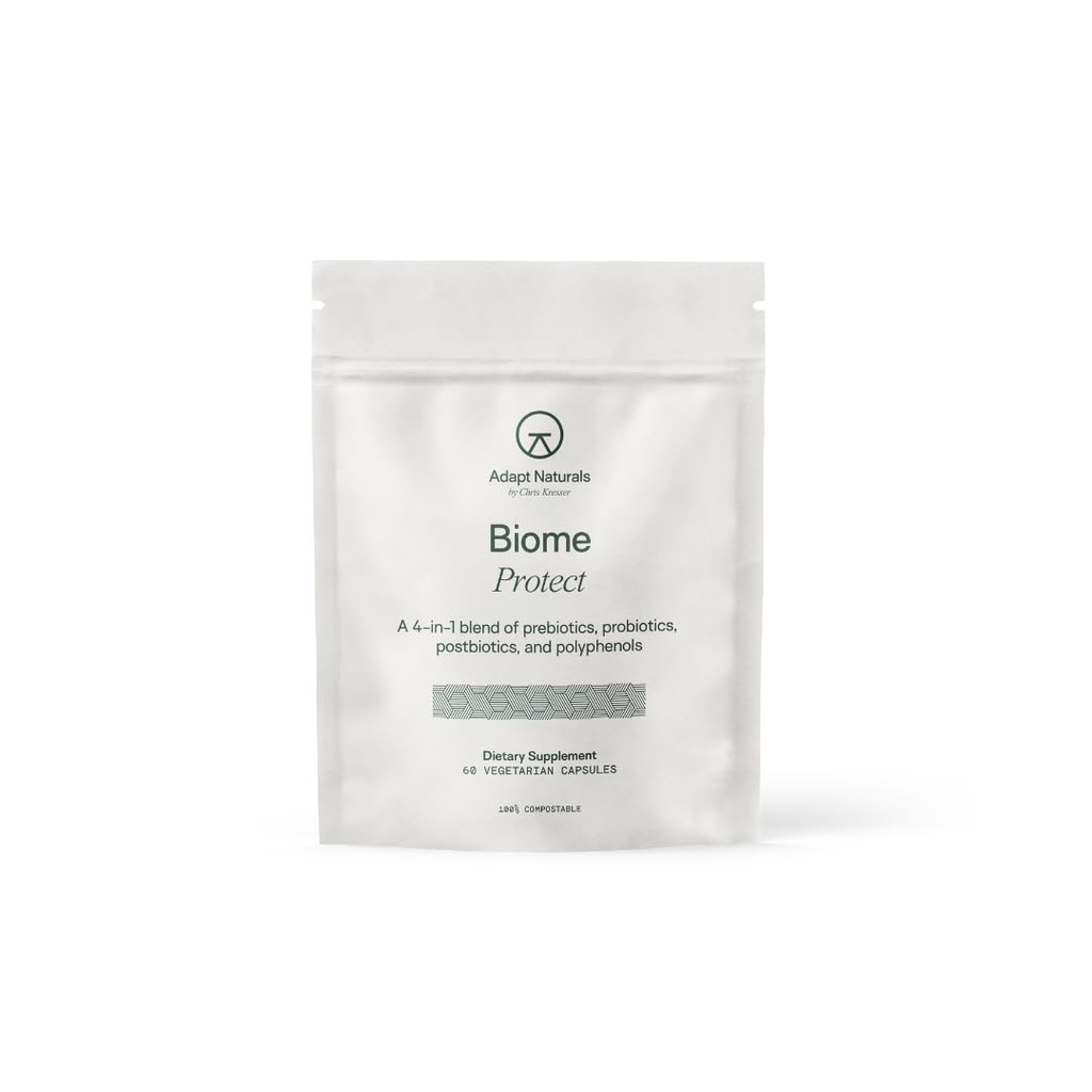 Adapt Naturals 4-in-1 Biome Prebiyotiks, Probiyotiks Supplement Postbiyotiks & Polyols for Microbiome, Gut Health & Defense for Women & Men, 30 Day Supply