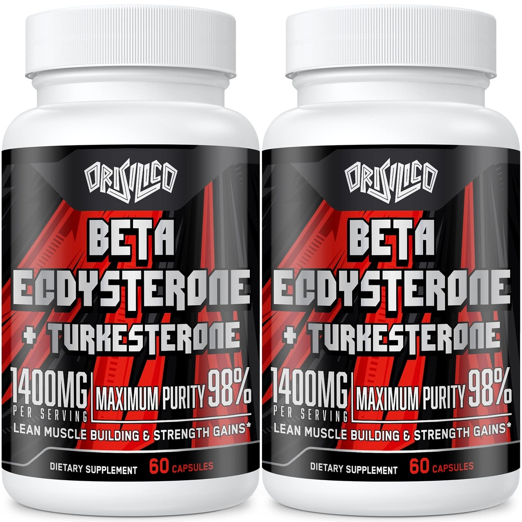 1400 mg Beta Ecdysterone ve Turkesterone Supplements, Maximized 98 Beta Ecdysterone & 20 Turkesterone Tür Mass,Strength, Protein Synthesis, 120 Capsules