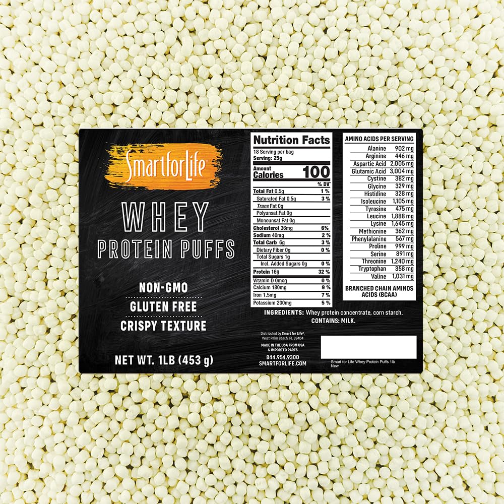 Life Whey Protein Puffs | 16g Protein Per Servis, Zero Sugar, Keto, Non-GMO, Gluten-Free, Low Carb, Crispy Whey Snack – 1 Pound, 18 Hizmetler