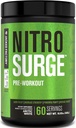 Jacked Factory NITROSURGE Pre Workout Supplement - Endless Energy, Instant Strength Gains, Clear Focus, Intense Pumps - NO ATM & Güçlü Preworkout Energy Toz - 60 Hizmet, Arctic White