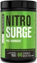 Jacked Factory NITROSURGE Pre Workout Supplement - Endless Energy, Instant Strength Gains, Clear Focus, Intense Pumps - NO ATM & Güçlü Preworkout Energy Toz - 60 Hizmet, Arctic White