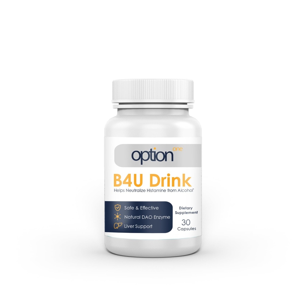 Seçenek One B4U Drink - DAO Enzyme Plus Liver Support - 30 Caps - Diamine Oxidase