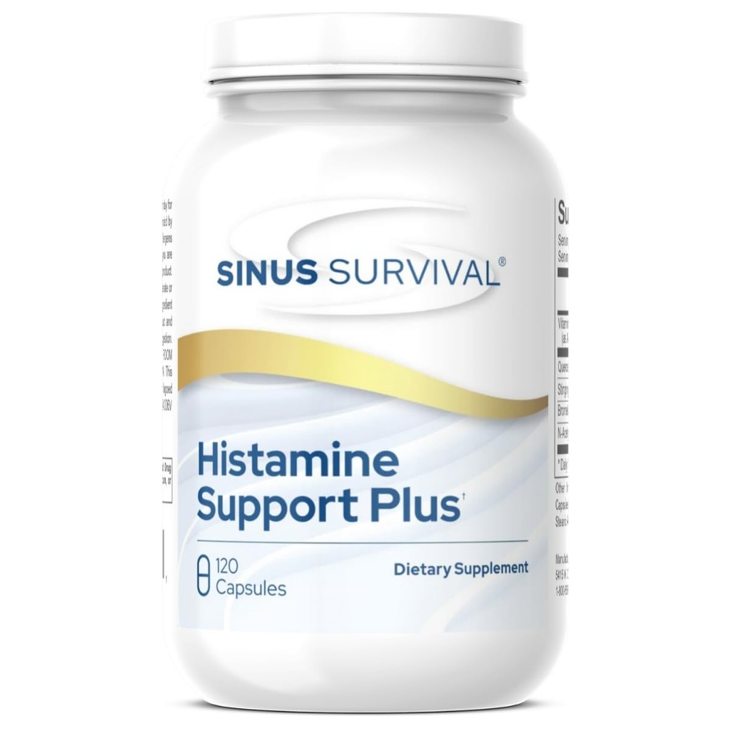 Histamine Support Plus – Natural Histamine Blocker & Alerji Relief Supplement – Supports Sinus Health, Immune Balance & Non-Drowsy Histamine Yönetmeliği - (120)