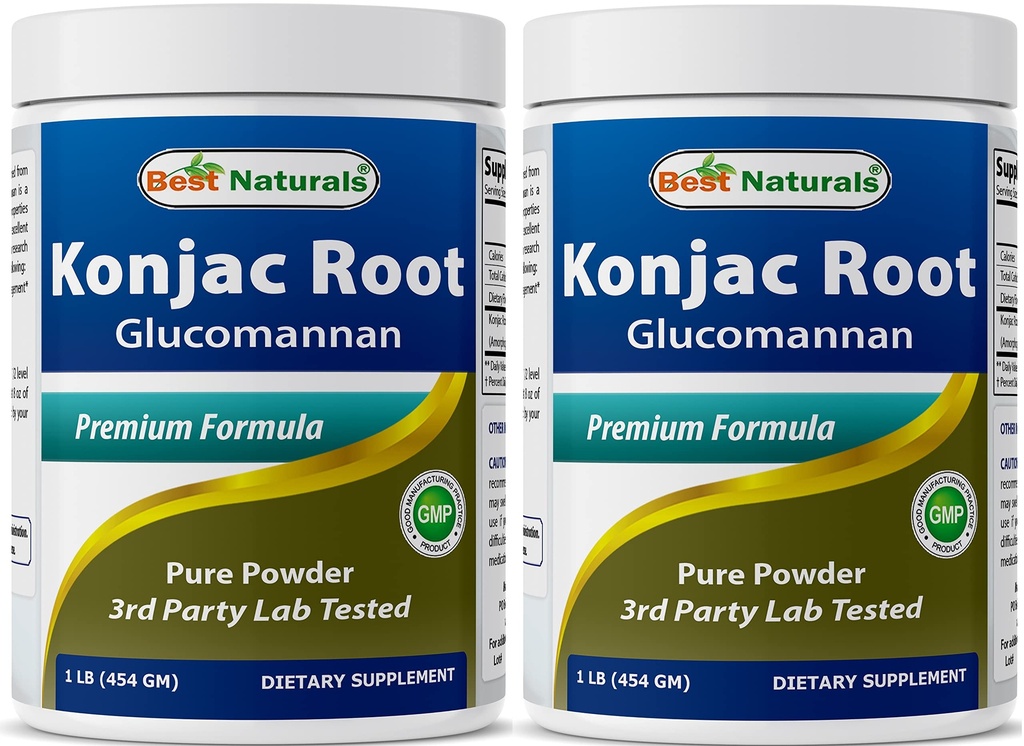 En İyi Doğallar 2 Pack Konjac Glucomannan Root 1 Pound - 2000 mg - (Toplam 2 Pound)