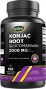 Oxify Konjac Root Glucomannan 2000 mg | 180 Vegetarian Capsules | Gluten-Free, Non-GMO | Tamam ABD'de Yapıldı