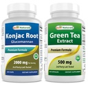 Konjac Glucomannan Root 2000 mg & Πράσινο εκχύλισμα τσαγιού 500 mg