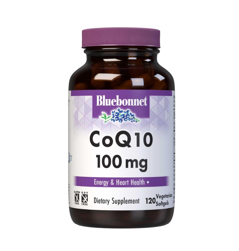 Bluebonnet Beslenme CoQ10 100 mg, Enerji Üretimi *, Kalp Sağlığı*, Non-GMO, Gluten-Free, Soy-Free, Vegetarian Friendly, 120 Vegetarian Softgels, 120 Hizmetler