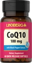 Lindberg CoQ10 100 mg Softgels | 60 Kont | Coenzyme Q10 Kadınlar ve Erkekler için Tamam | Black Pepper Extract | Non-GMO, Gluten Free