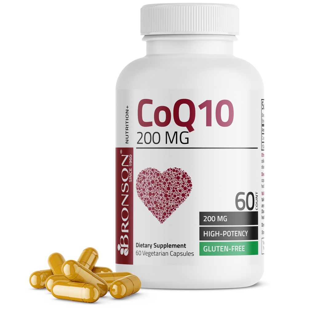 Bronson CoQ10 200 MG Yüksek Potency Hücreleri Enerji Üretimi, 60 Vejetaryen Capsules
