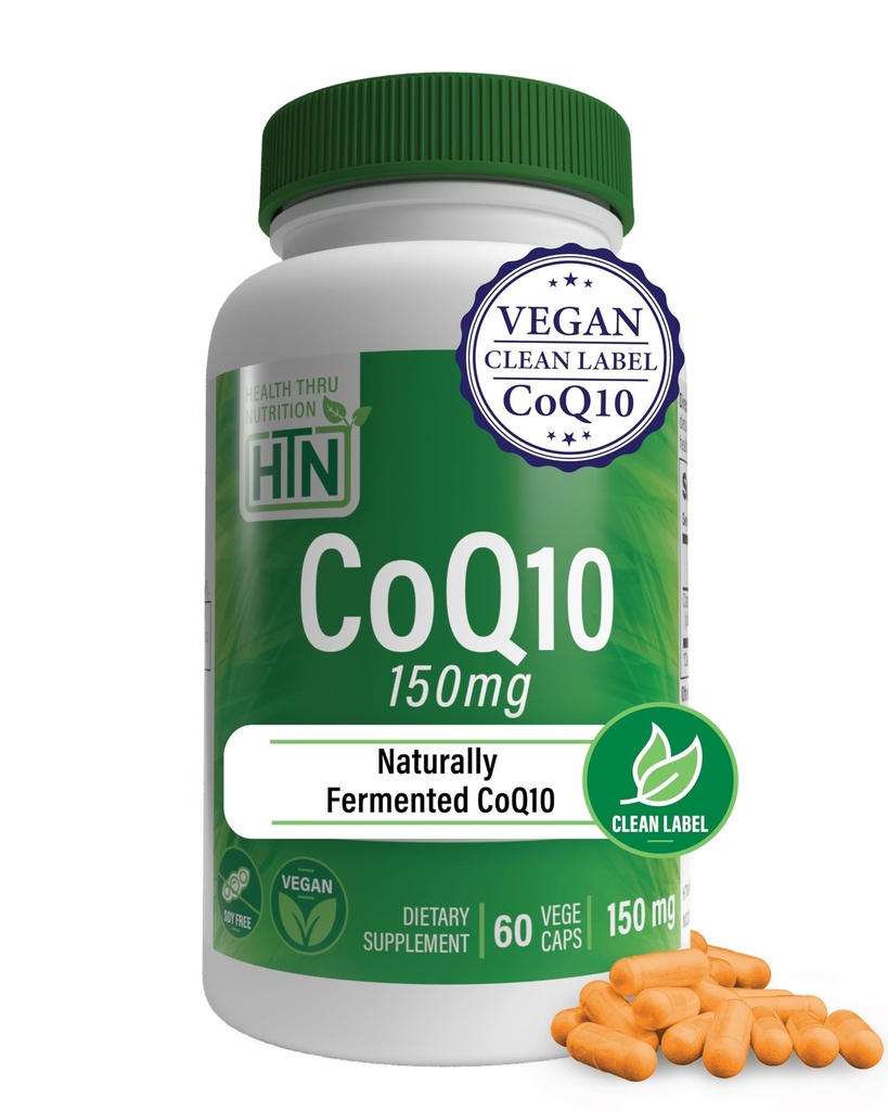 Sağlık Thru Beslenme CoQ-10 150 mg - 60 Capsules | Ubiquinone Coenzyme Q10 | Destek Hücreleri Enerji ve Antioksi Koruma | Non-GMO, Soy-Free, Vegan, Gluten-Free, Vegan, Gluten-Free