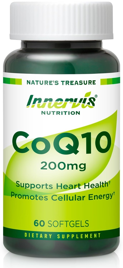 Kalp Sağlığı ve Enerji Metabolism Için Yüksek Abhidrasyon CoQ10 200 mg Yumuşakgels - Statin Kullanıcıları için Potent Antioksi Supplement - 30 Day Supply Tarafından İçsel Beslenme Beslenme