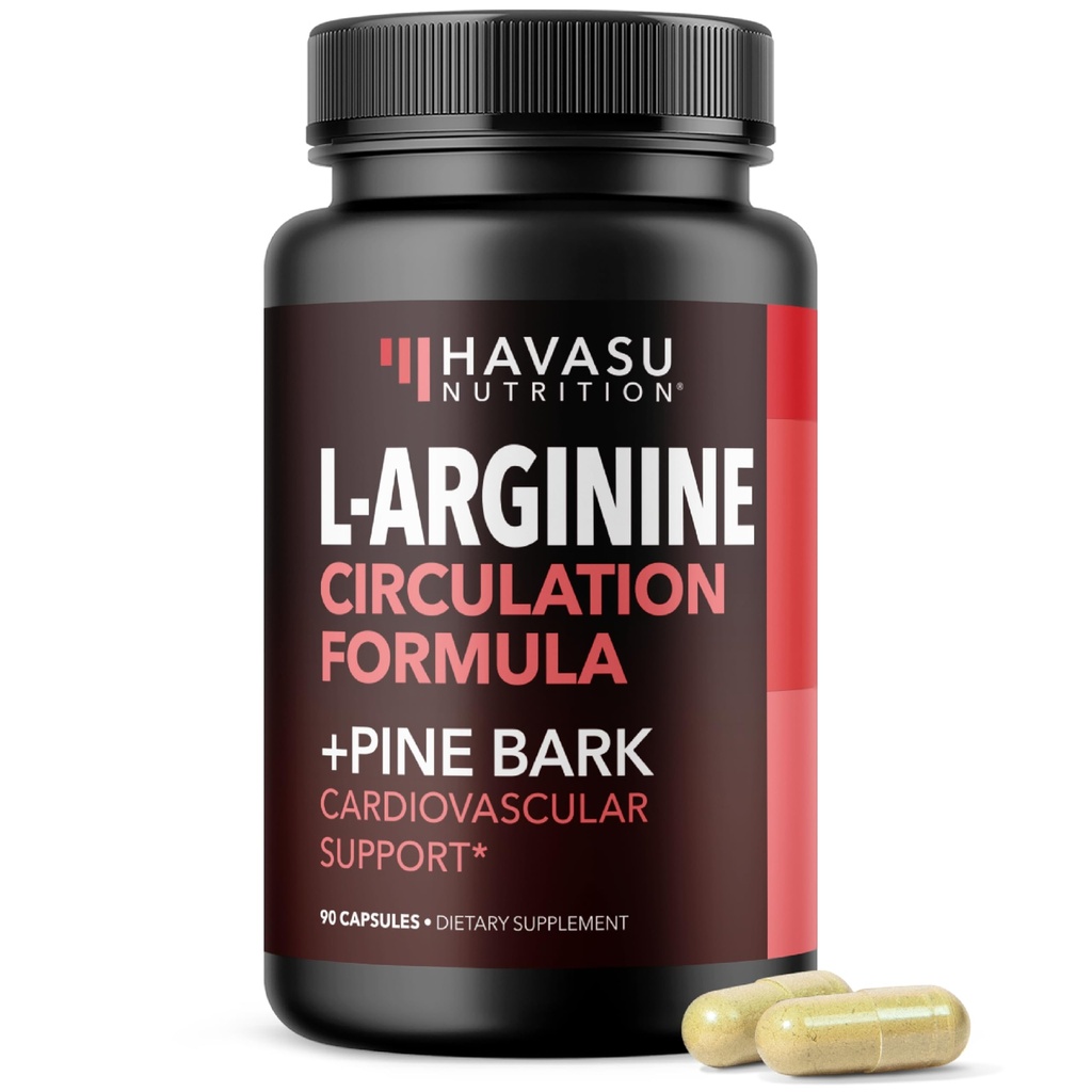 L-Arginine 1800 mg ve Pine Bark 100 mg - Erkekler için Nitrik Çimento Supplement - Erkeklerin Sağlığı için Performans Tamam - 90 - Endurance, Recovery Support - Vegan, Non-GMO Capsules