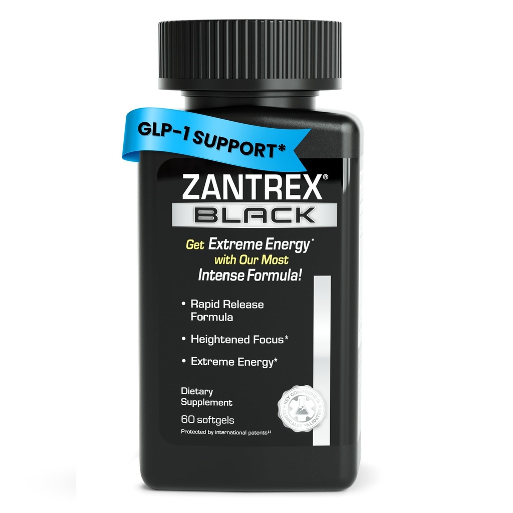 Zantrex Black – Doğal olarak GLP-1 & Metabolism Desteği | Termogenik Enerji, Kilo Yönetimi Formula | 60 Pills