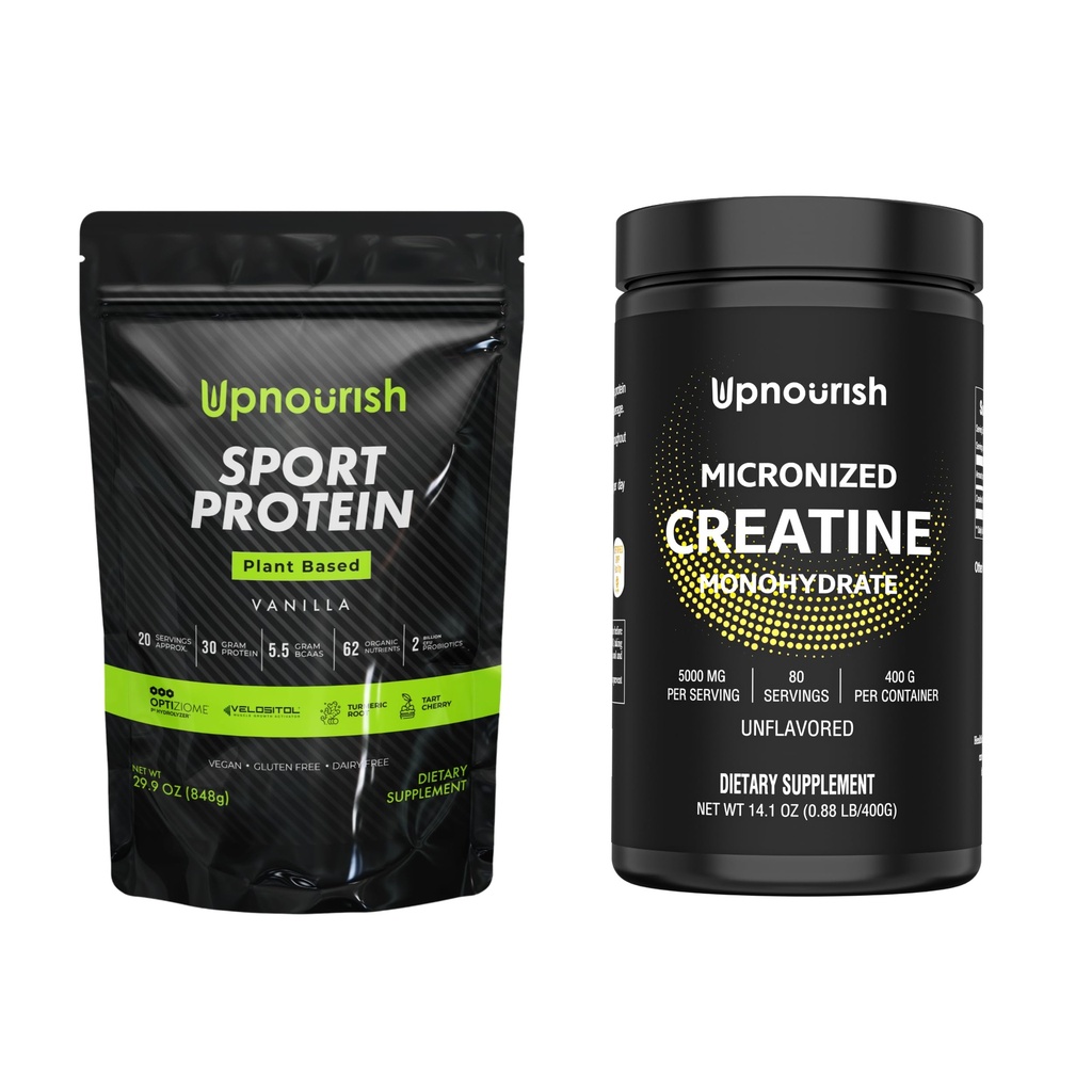 UpNourish Vegan Sport protein Vanilla ve Micronized Tinat
