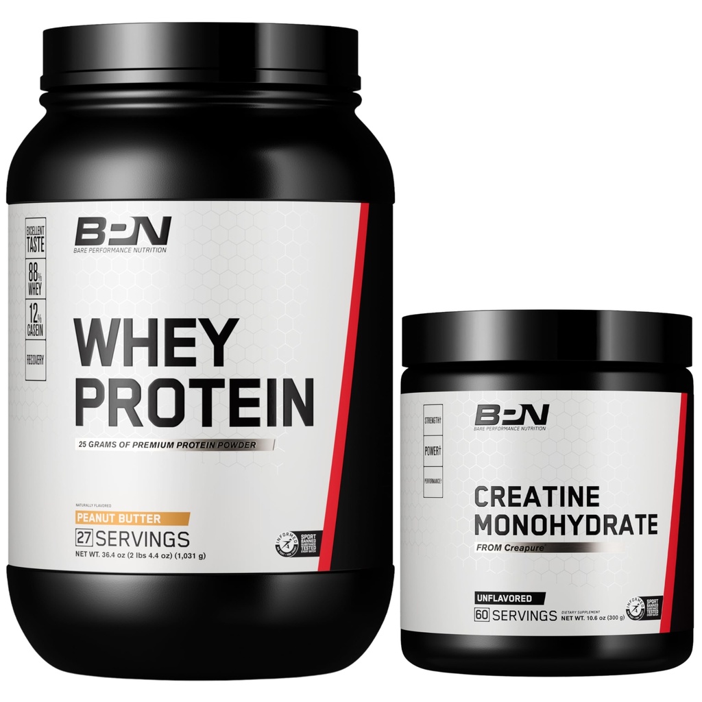 BARE PERFORMANCE NUTRITION BPN Whey Peanut Butter Protein +t Krenut